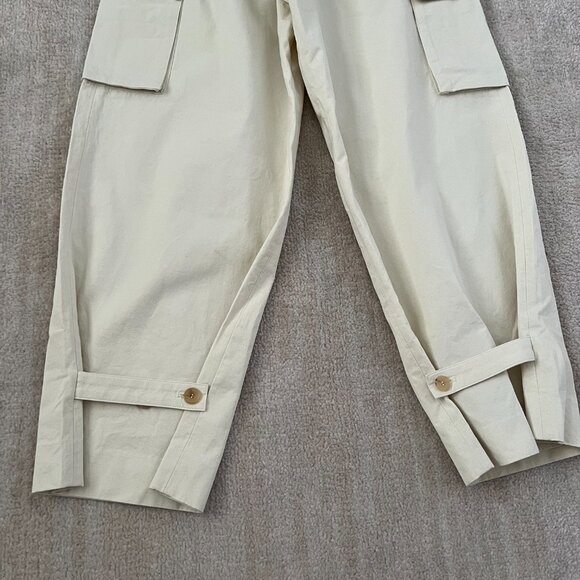 Blossom Cotton High Rise Pleated Utility Cargo Pants S - Picture 8 of 9